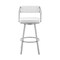 Armen Living Scranton 26" Swivel White Faux Leather and Silver Metal Bar Stool 795044878219 - alternate 3